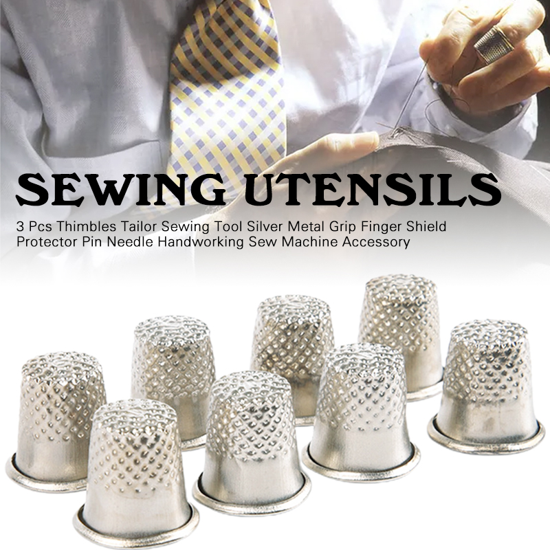 Sewing Thimble Metal - 3 Đầu Kẹp Kim Loại May