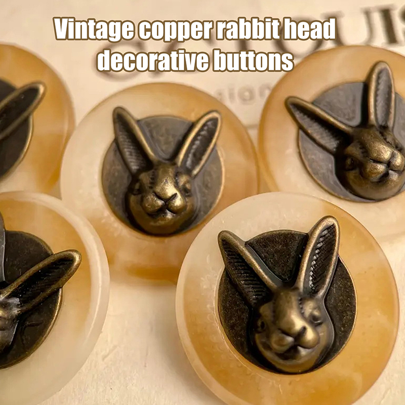 Textile For Sewing - 10pcs 25mm Vintage Copper Rabbit Head