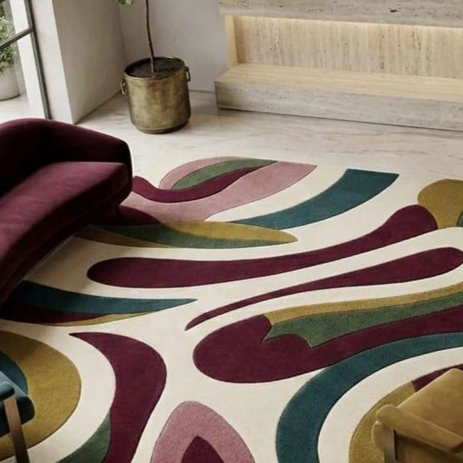 Century Textile & Sewing Supply Avenue C North Saskatoon Sk - Abstract Pattern Carpet, Mid-Century Modern Style