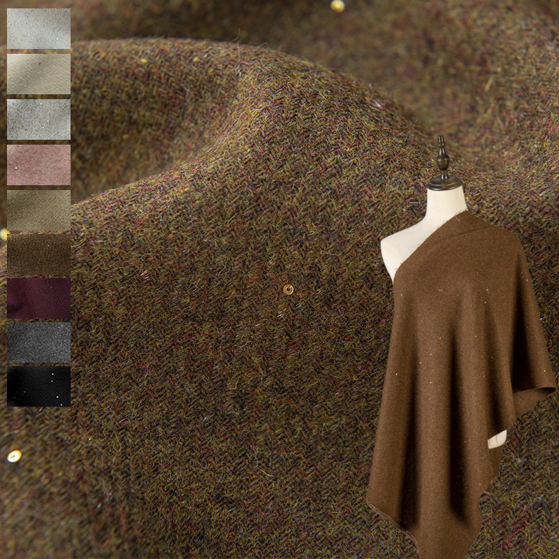 Starry Sky Sequins Wool Blend  - đánh giá và giá Sewing Tweed Fabric