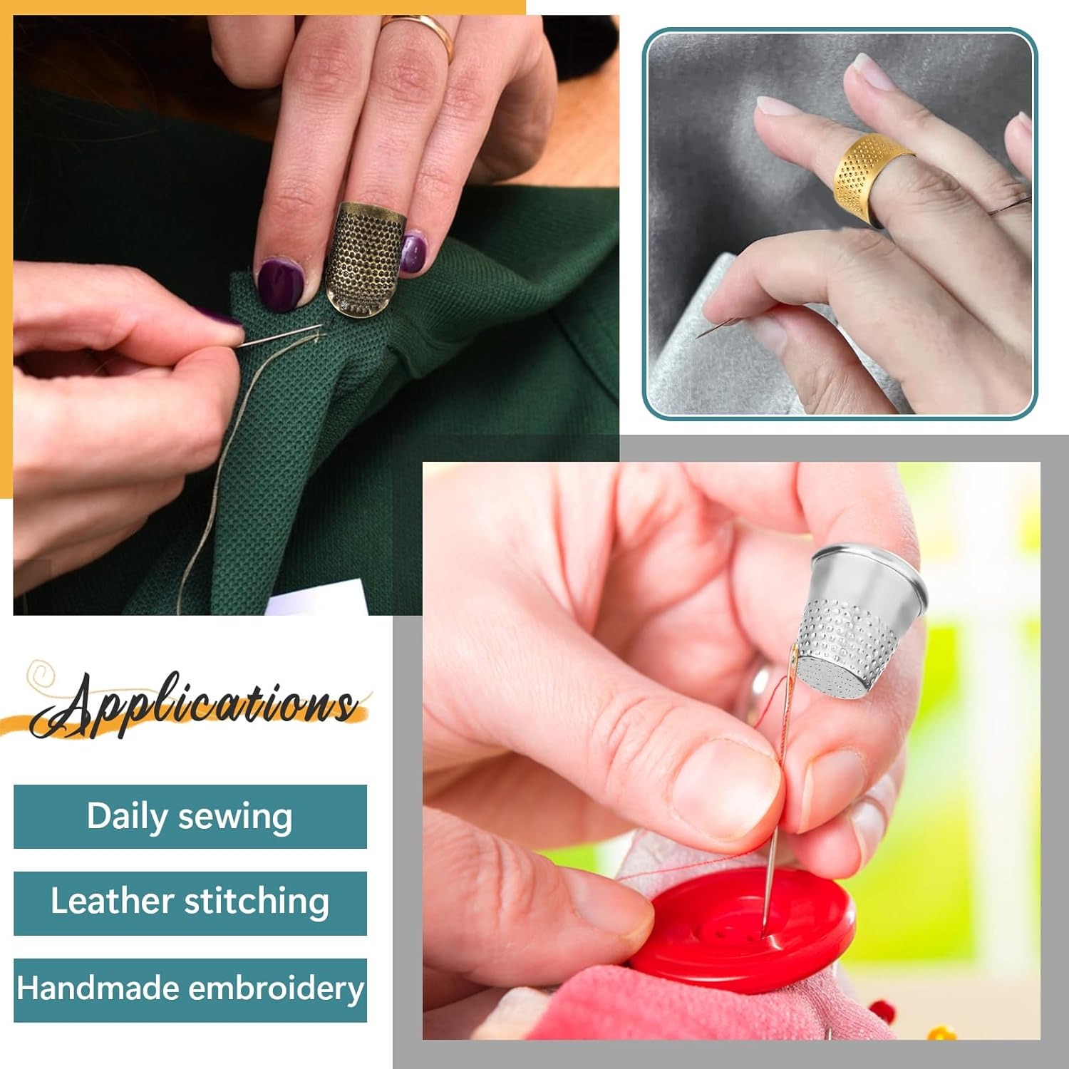 Sewing Thimbles, Adjustable Me - đánh giá và giá Sewing Thimble Metal