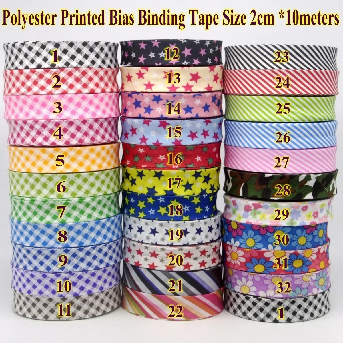 Polyester Checks Stars Stripes - đánh giá và giá Binding Tape Bias