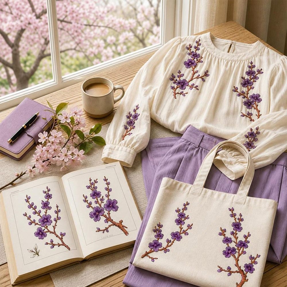 DIY Cherry Blossom Iron On Pat - đánh giá và giá Textile For Sewing