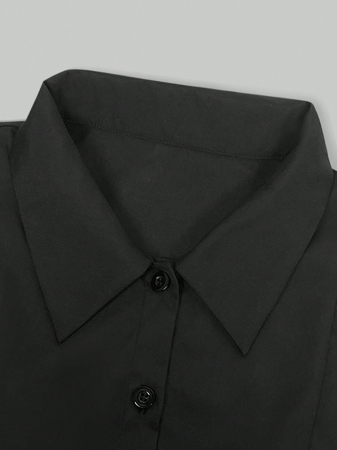 Women Black Shoulder Pad Shirt - đánh giá và giá Shoulder Pad Set In