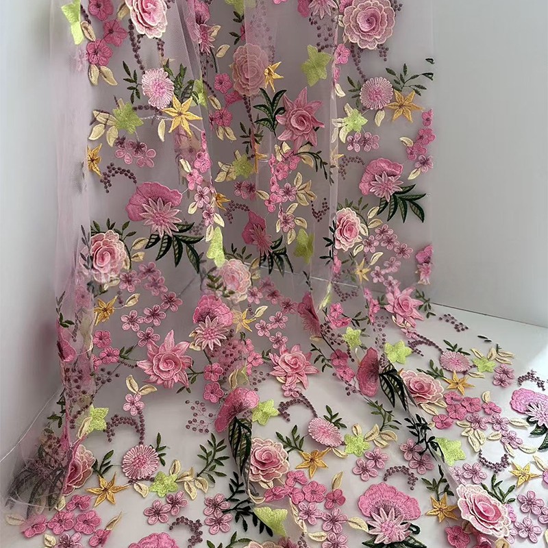 90x130cm 3D Floral Embroidered - đánh giá và giá Textile For Sewing